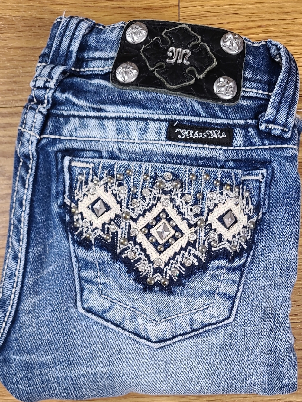 MISS ME VINTAGE 7x9 GIRLS JK5416M BERMUDA KIDS PRE-OWNED PRE-SHRUNK JEAN SHORTS